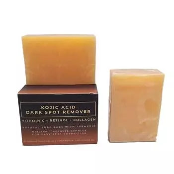 Мыло Kojic Anti-Blemish Soap с ретинолом C, коллагеном, гиалуроновой кислотой E, маслом ши и кастильским оливковым маслом белый