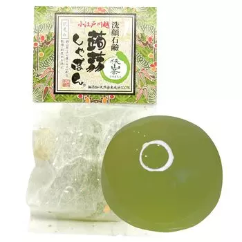 Мыло Konnyaku Мыло Kawagoe Konnyaku Мыло Sayama Tea Мыло для очищения лица Содержит керамиды Для людей с сухой и чувствительной кожей (80г)
