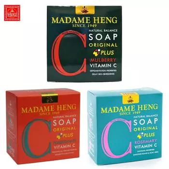 Мыло Madame Heng Natural Balance Plus с шелковицей/гранатом/розмарином и витамином С 150 г x 1 шт/3 шт/6 шт - Тайский уход за кожей