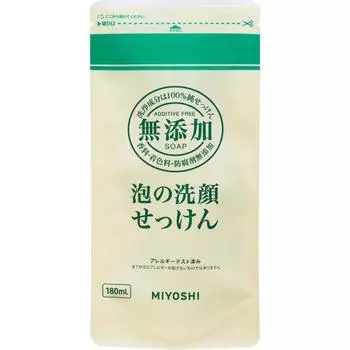 Мыло Miyoshi Additive Free Soap Пена для умывания лица без добавок, сменная насадка 180 мл