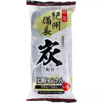 Мыло на основе древесного угля с древесно-цветочным ароматом - 100 г, упаковка из 3 шт.