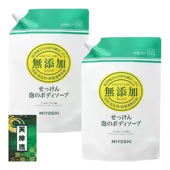 Мыло-пена для тела Miyoshi, сменный блок, большая емкость 1 л, набор из 2 предметов, лотерея в стиле Tenjin, без добавок +