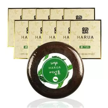 Мыло ручной работы Harua Houttuynia cordata, подарочное очищающее мыло с травяным ароматом, 100 г, 10 штук