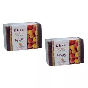Мыло ручной работы с Абрикосом (125 г), Apricot Body Wash, Khadi Mauri