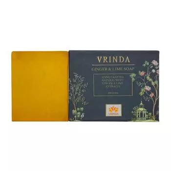 Мыло ручной работы с экстрактами Имбиря и Лайма (100 г), Ginger & Lime Soap, Vrindaam 13.4375