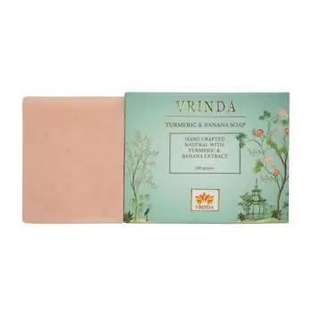Мыло ручной работы с Куркумой и экстрактом Банана (100 г), Turmeric & Banana Soap, Vrindaam 13.4375