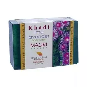 Мыло ручной работы с Лимоном и Лавандой (125 г), Lime Lavender Body Wash, Khadi Mauri