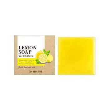 Мыло ручной работы с маслом лимона Мягко очищает кожу Отшелушивает грубые отмершие клетки Освежающее и ароматное мыло для ванны One Size