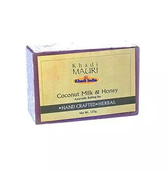 Мыло ручной работы с Молочком кокоса и Мёдом (125 г), Coconut Milk & Honey Soap, Khadi Mauri 6