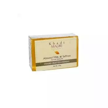 Мыло ручной работы с Молочком миндаля и Шафраном (125 г), Almond Milk & Saffron Soap, Khadi Mauri 6