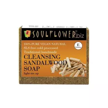 Мыло ручной работы с Сандалом (150 г), Cleansing Sandalwood Soap, Soulflower