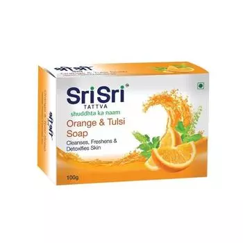 Мыло с Апельсином и Тулси (100 г), Orange & Tulasi Soap, Sri Sri Tattva 4.3