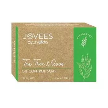 Мыло с Чайным деревом и маслом Гвоздики: для жирной кожи (100 г), Tea Tree & Clove Oil Control Soap, Jovees