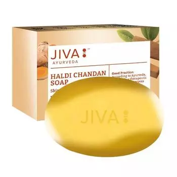 Мыло с Куркумой и Сандалом (75 г), Haldi Chandan Soap, Jiva