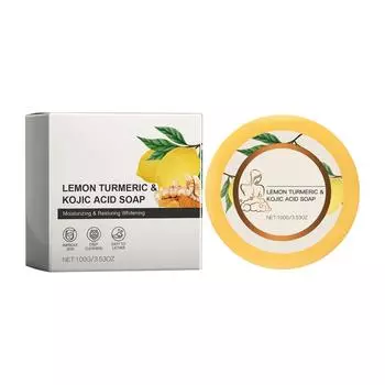 Мыло с лимоном, куркумой и кверцетином очищает поры, увлажняет и смягчает кожу с помощью круглого очищающего мыла One Size белый