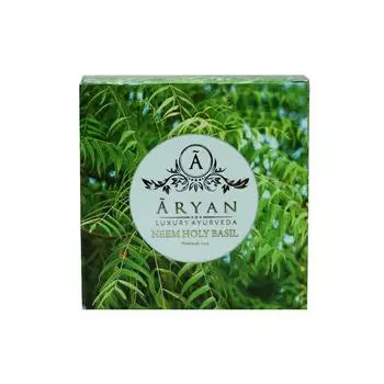 Мыло с Нимом и Тулси (100 г), Neem Holy Basil Soap, Aryan