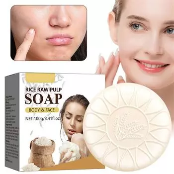 Мыло с рисовыми эссенциями 100 г - освежающее и ароматное мыло для лица и тела для чистой и ухоженной кожи One Size