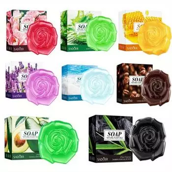 Мыло с травами и растениями Мыло с натуральным розовым маслом Мыло для душа ручной работы Освежающее очищающее мыло Мыло с морской солью и алоэ вера rose