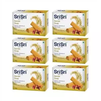 Мыло сандаловое для расслабления, освежения и омоложения, по 100 г (Упаковка из 6 шт.)