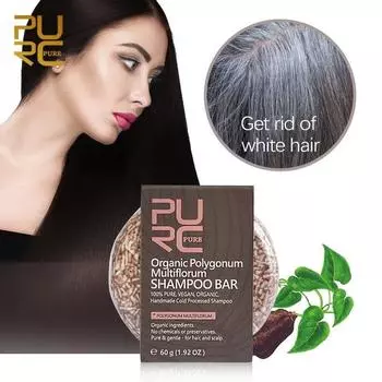 Мыло-шампунь Polygonum multiflorum питает и разглаживает волосы, шампунь и кондиционер, улучшает состояние вьющихся и сухих волос 60g