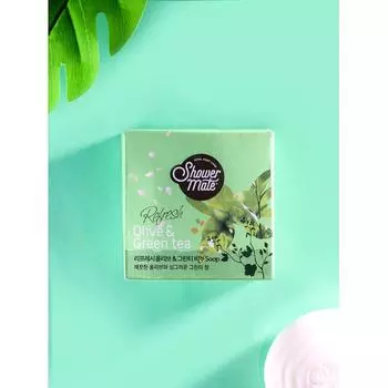 Мыло Shower Mate 90 г освежающее оливковое с зеленым чаем