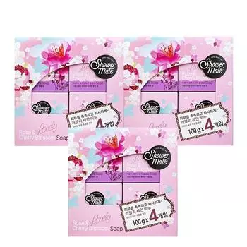 Мыло Shower Mate Lovely Rose & Cherry Blossom 100 г, 12 упаковок