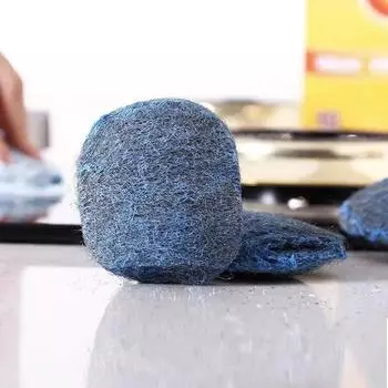 Мыло, содержащее шарик из стальной проволоки, шарик из хлопка для чистки из стальной проволоки 16.5X14X6CM синий