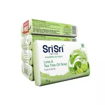 Мыло Sri Sri TATTVA suddhta ka naam с маслом лайма и чайного дерева | Свежее и нежное | Купите 6 штук и получите 2 бесплатно | 75 г каждое