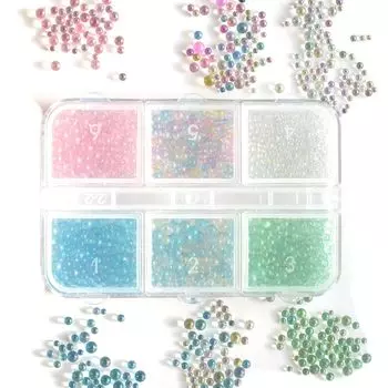 MYmama Bubble Beads 6 цветов набор с футляром стеклянный слиток Aurora вложенные части мыла маленький чистый