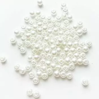 Пластиковые бусины в форме жемчуга MYmama, 100 шт., 3 мм, жемчужные бусины, белый жемчуг с отверстием белый
