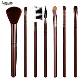 MYONLY7 Sticks Набор кистей для макияжа Кисть для румян Свободная кисть для пудры Кисть для бровей Кисть для губ Кисть для теней для век Кисть для макияжа чёрный