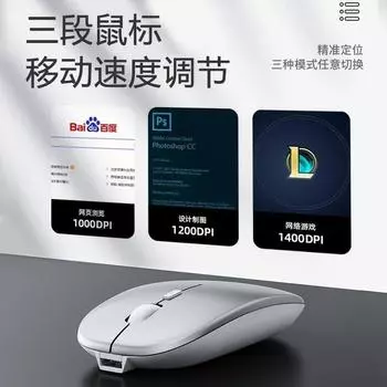 Мышь беспроводная Bluetooth беззвучная перезаряжаемая настольный компьютер ноутбук планшет офисная игровая универсальная легкая