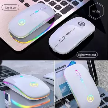 Мышь Plug and Play Портативный Бесшумный Перезаряжаемый Освещенный Беспроводной Офисный Компьютер Ноутбук