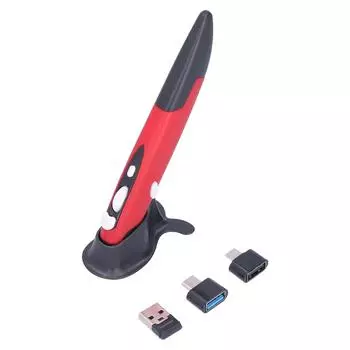 Мышь-ручка Беспроводная 2.4G Креативность Чрезвычайно Ручной Компьютерный Стилус для ПК НоутбукаЧерный Красный черный серый