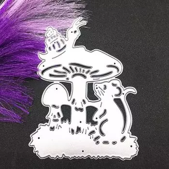 Мышь, улитка с грибом, художественный фон, скрапбукинг, металлические штампы, трафареты для DIY, альбом, декор для бумажных карт серебряный