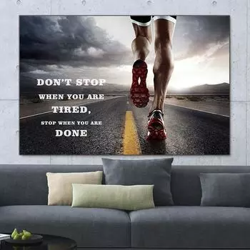 Мышцы Бодибилдинг Фитнес Мотивационные Цитаты Картины Продолжайте Бег Картинки Спортивные Картины Холст Стены Искусства Гостиная Дома 21cm30cm NoFrame