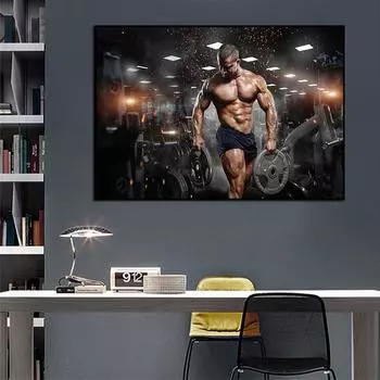 Мышцы, тяжелая атлетика, фитнес-плакаты и принты, современная вдохновляющая картина на холсте, настенные художественные картины для спортзала, офиса, домашнего декора 21x30cm No Framed