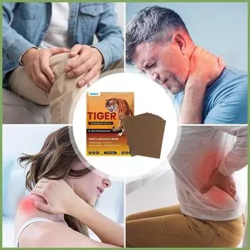 мышечное напряжение Тигр Травяной обезболивающий пластырь Мышца Шея Спина Нога Рука Плечо Талия Кость Боль Облегчение боли Кровообращение Горячий Теплый