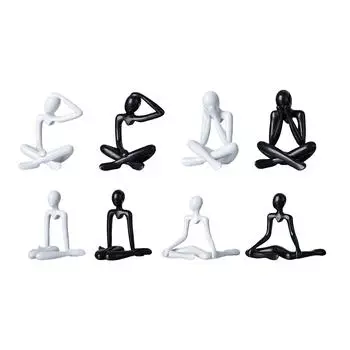 Мыслитель Абстрактная Скульптура Настольное Украшение Новинка Декоративная Статуэтка Современная Статуэтка для Гостиной Офиса Подарок На День Рождения чёрный
