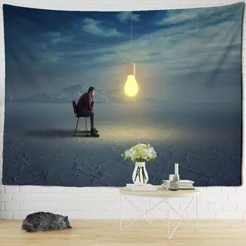 Мыслитель гобелен настенный психоделический колдовство художественное впечатление живопись хиппи эстетика комната домашний декор 95x70cm