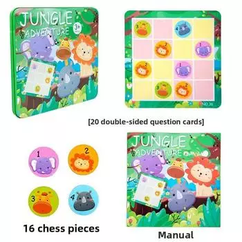 Мыслительная сцена Магнитная головоломка судоку с животными Детская образовательная игрушка Когнитивная Basic Sudoku Animal