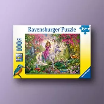 Mysterious Unicorn Forest XXL 100 Piece Ravensburger VI Puzzle, популярная корейская настольная игра