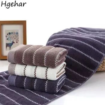 Мытье лица Полотенце для волос Сухое мягкое Впитывающее воду Безворсовое Полосатый хлопок Главная Ванная комната Бытовая Взрослые Удобный Душ Простой 1pcs 34x70cm