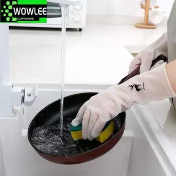 Мытье посуды Чистка не сломается Перчатки Водонепроницаемый резиновый латекс Кухня Прочные окна Работа по дому Инструменты S