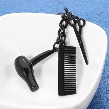Мытье, резка, выдувание, ножницы из сплава для ключей, электрическая ветряная расческа-подвеска, брелок-ювелирное изделие-подвеска One Size чёрный