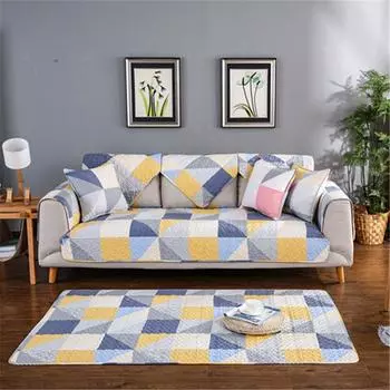 Мытая диванная подушка с хлопковым принтом, современная минималистичная американская подушка на 3 человека, универсальная для четырех сезонов 70*70