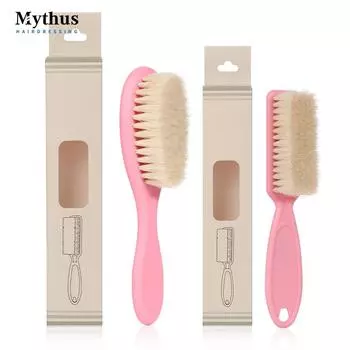 Mythus, 2 размера, розовая пластиковая ручка, шерстяная парикмахерская щетка для стрижки волос, щетка для стрижки сломанных волос, парикмахерская, щетка для стрижки для детей S розовый