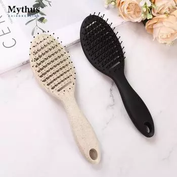 Mythus Изогнутая выдалбливаемая расческа для распутывания волос, домашний салон, парикмахерская, женская расческа для массажа кожи головы, расческа, щетка для волос