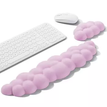 Mytrix of Wrist Memory Foam Keyboard Mouse Запястье Эргономичное Запястье Ладонь Уменьшает Снимает Запястье Запястье Мило Идеально Подходит для ПК Игровой Офис [Набор 2] Отдых, розовый