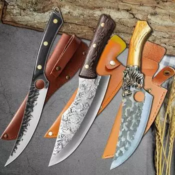 MYVIT TOP Кухонные ножи Ручной работы Кованый кухонный нож из нержавеющей стали Ножи для скульптуры рыбы Нож для обвалки Мясной нож Инструмент для резки фруктов и овощей